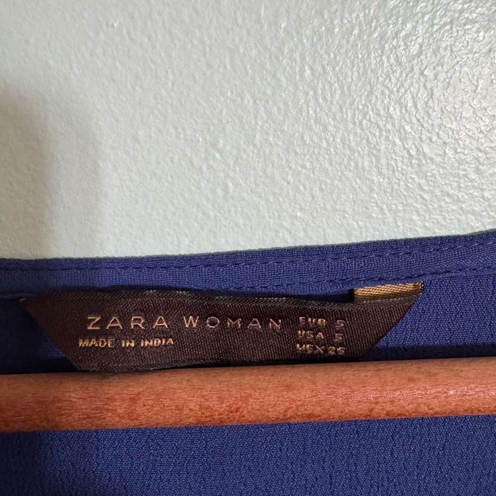 Zara Embellished Blue Dress with Sequin Design - Picture 7 of 10